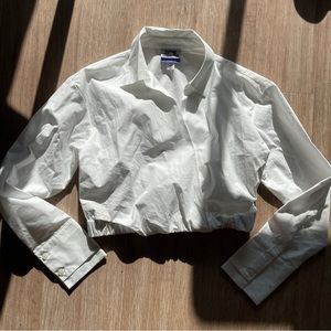 Cropped white shirt with side cut outs